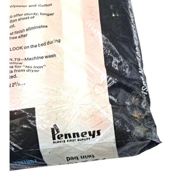 Vintage 70s Penneys Sheet Twin Bed Sheet 72" X 104" Penn-Prest Fashion Manor No- - Picture 7 of 8